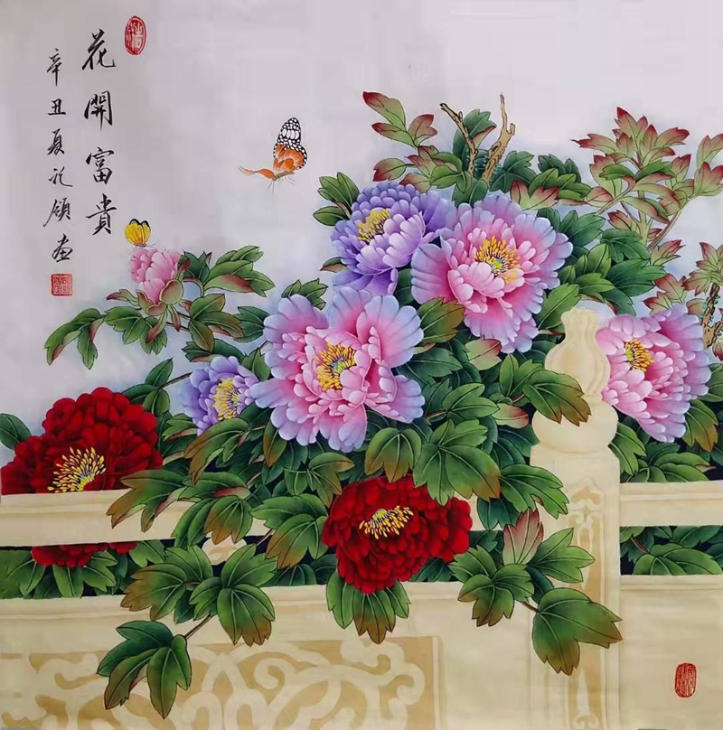 画家胡记领大师工笔花鸟作品欣赏妙笔生画水墨天成-国画定制-裕荣国礼
