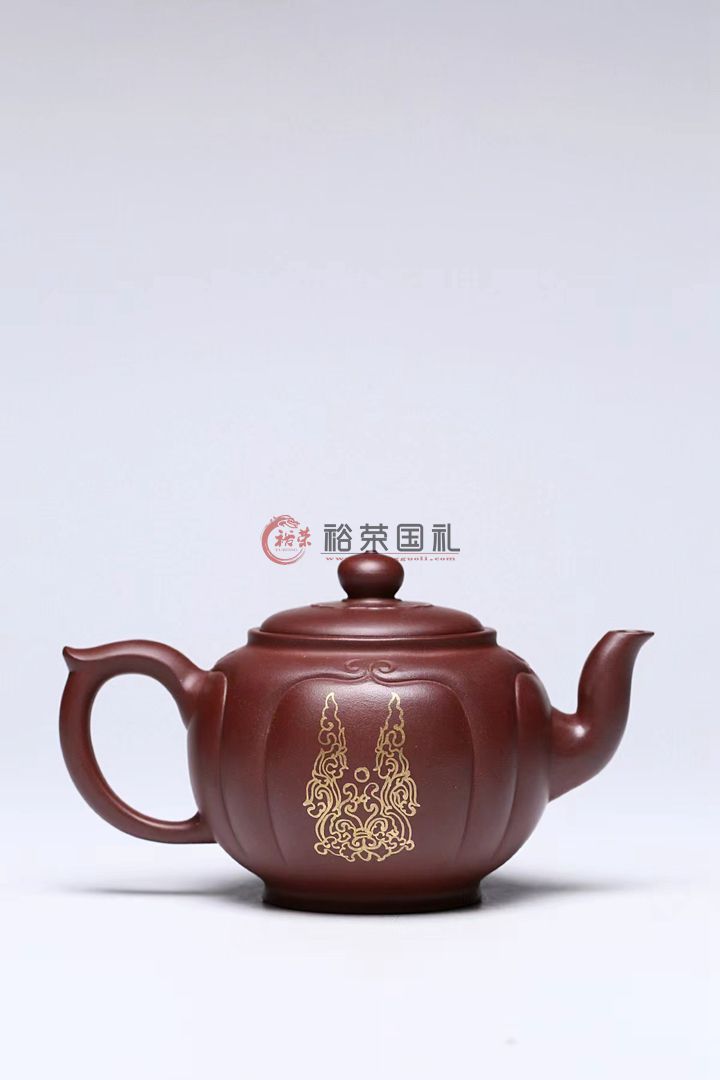 中国古美術・原礦紫泥・杨彭年吉壶製陶紋・石瓢（窑变）紫砂壺・紫泥 