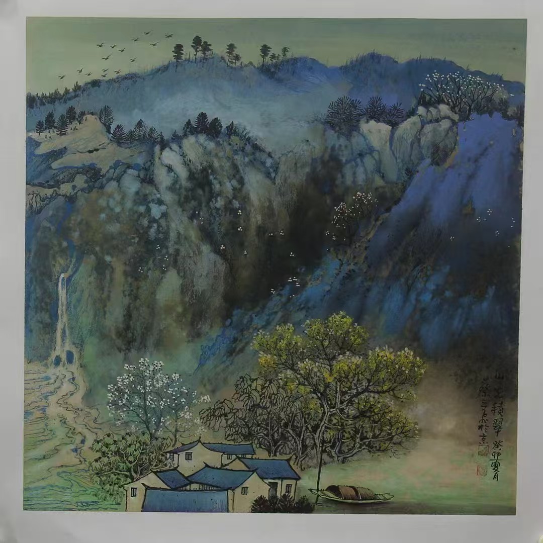 中国彩墨山水开拓者蔡云飞老师彩墨山水作品赏析-水墨画-裕荣国礼